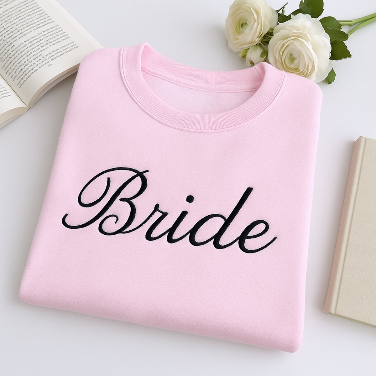 Bride Custom Embroidered Sweatshirt - Personalized Wedding Bridal Shower Gift
