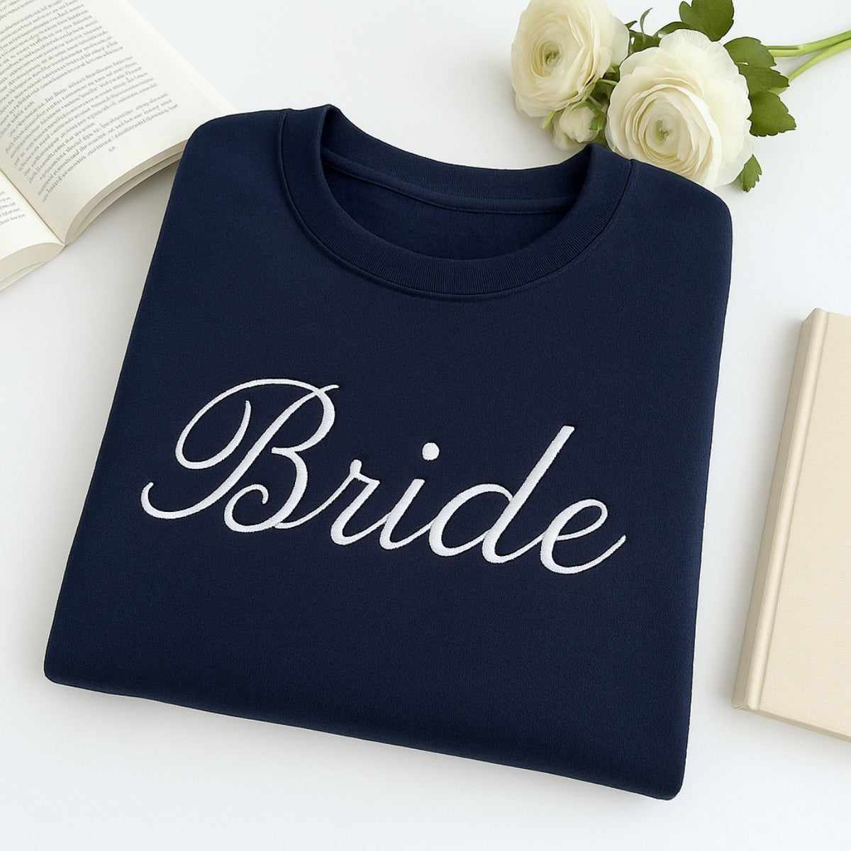 Bride Custom Embroidered Sweatshirt - Personalized Wedding Bridal Shower Gift
