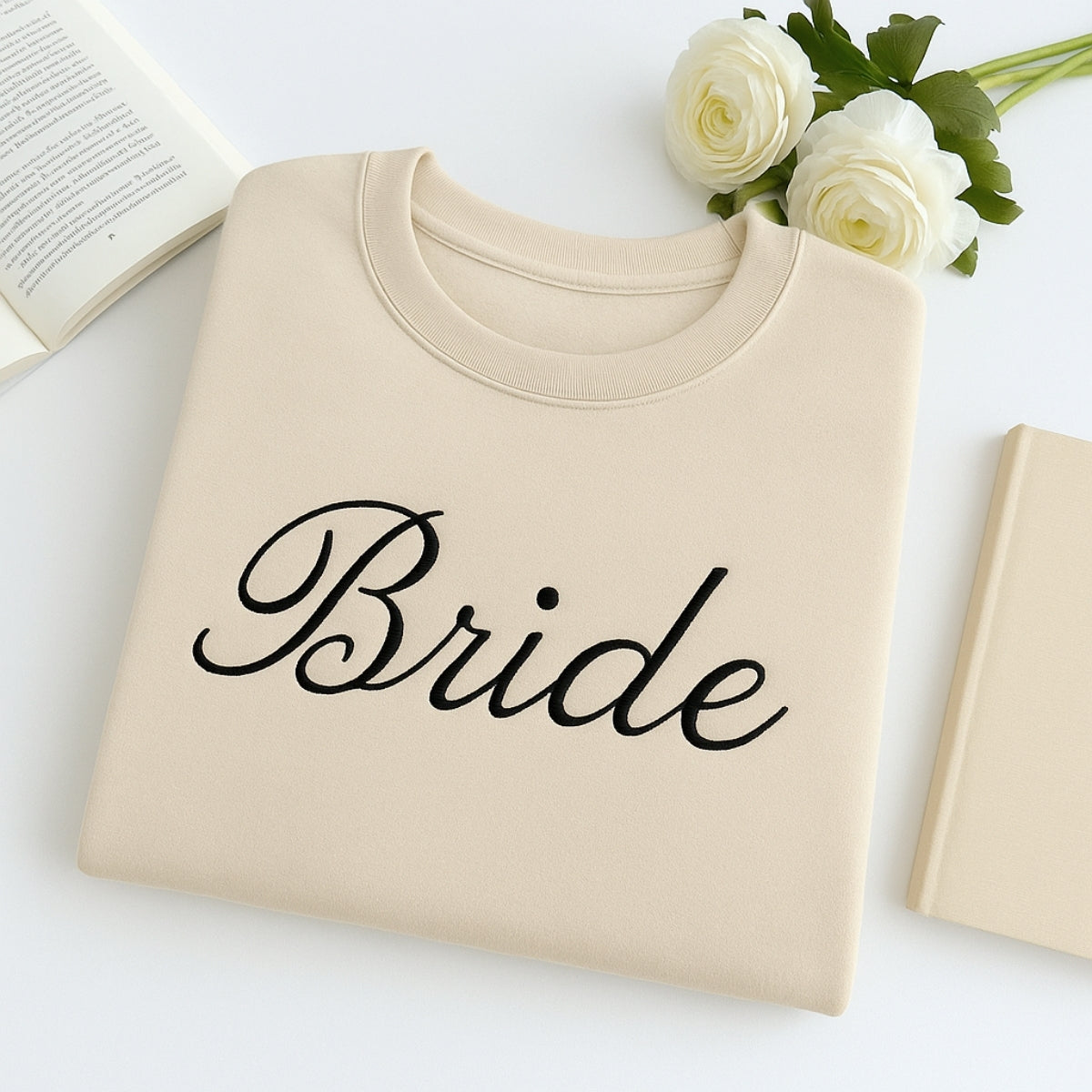 Bride Custom Embroidered Sweatshirt - Personalized Wedding Bridal Shower Gift