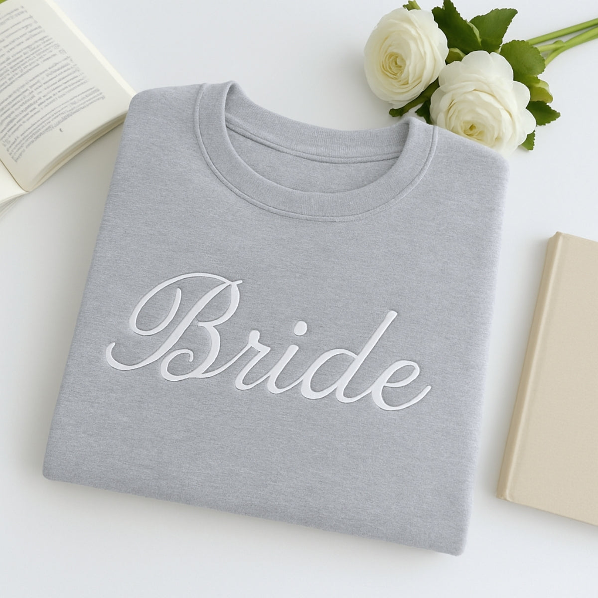 Bride Custom Embroidered Sweatshirt - Personalized Wedding Bridal Shower Gift