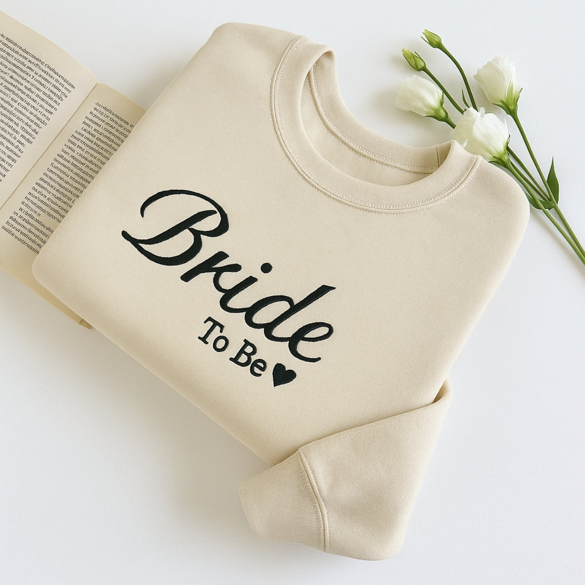 Bride To Be Custom Embroidered Sweatshirt - Personalized Engagement Bridal Shower Gift