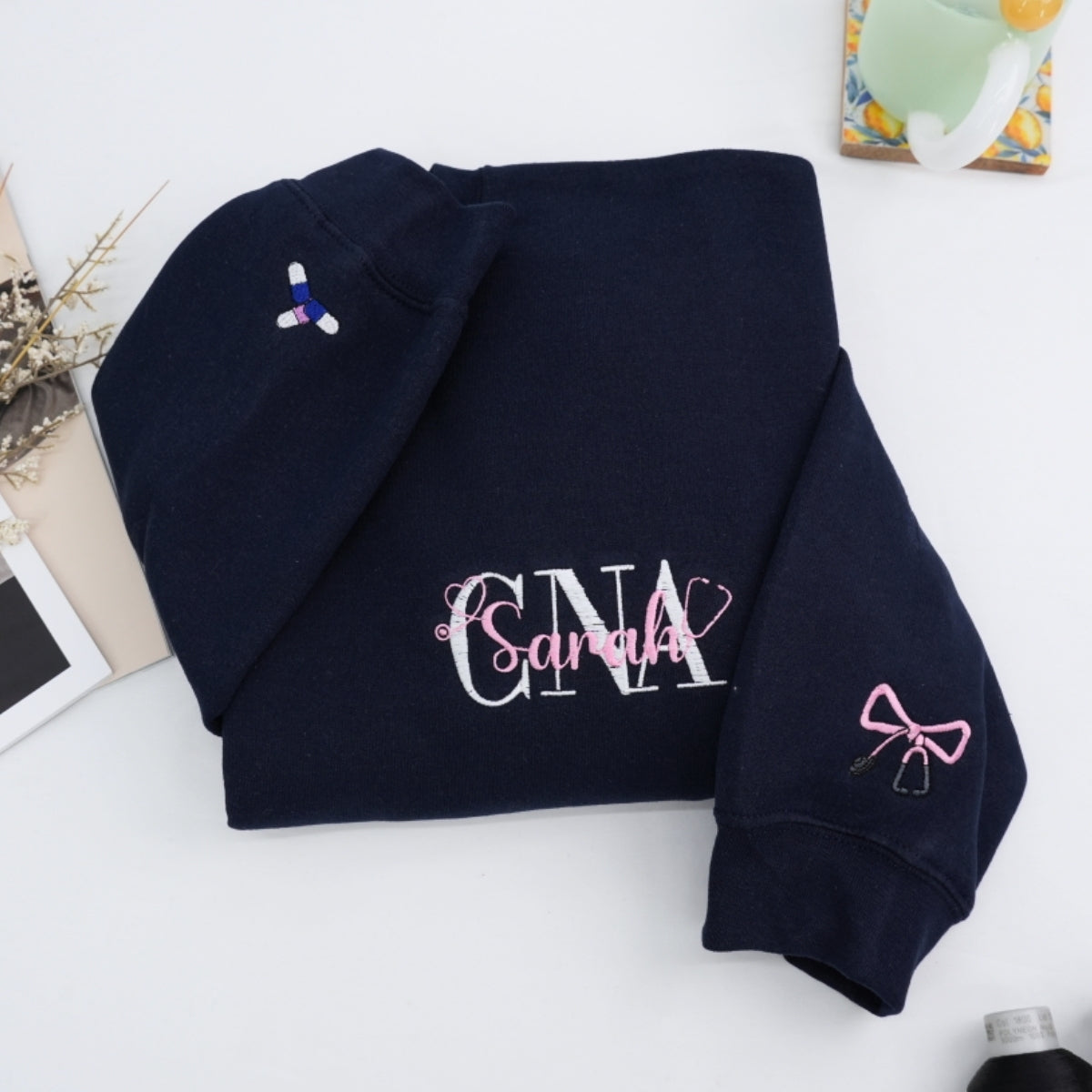 CNA Custom Embroidered Sweatshirt - Personalized Certified Nursing Assistant Gift