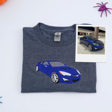 Sports Car Custom Embroidered T-Shirt - Personalized Apparel for Car Lover