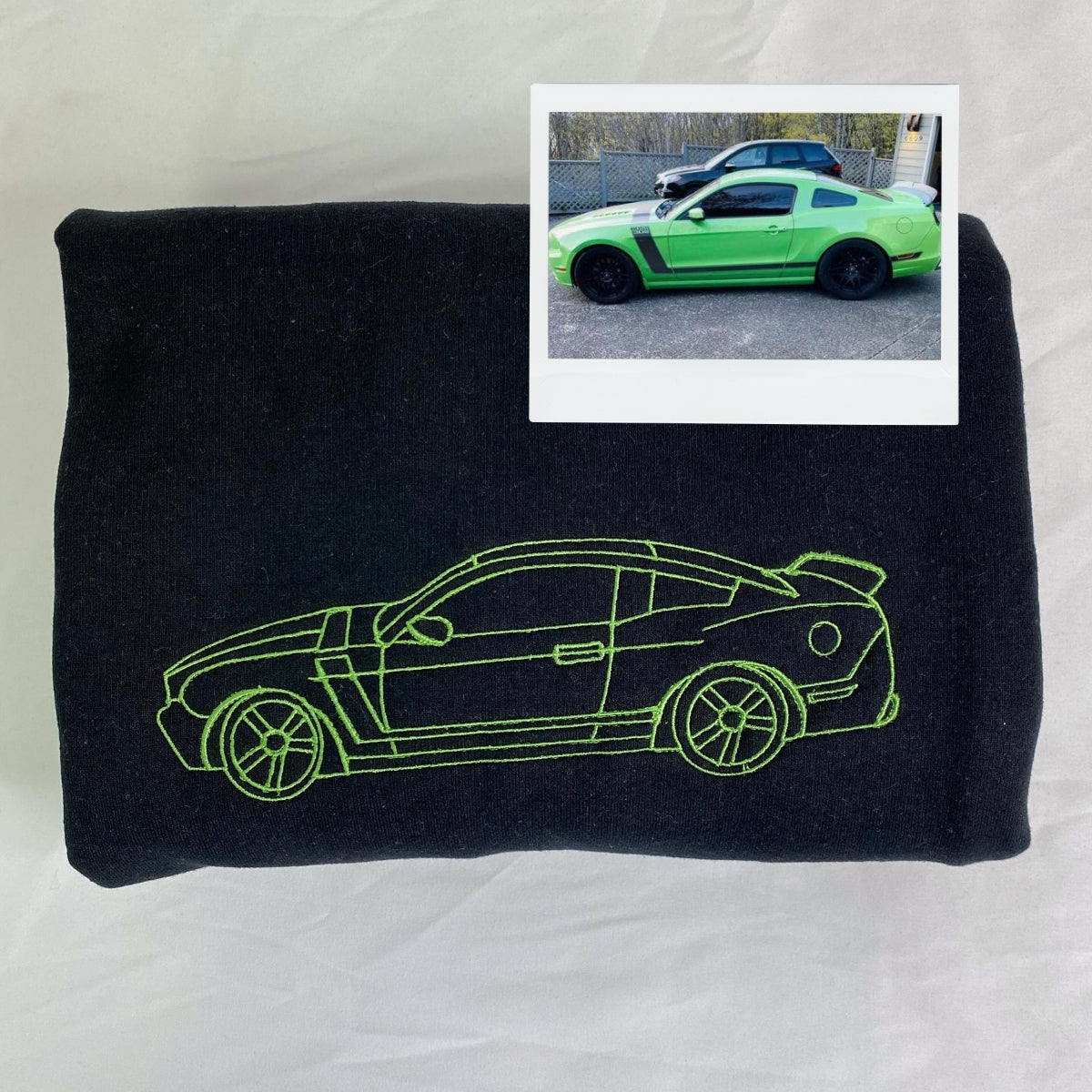 Custom Embroidered Car Silhouette Hoodie - Personalized Auto Art Gift