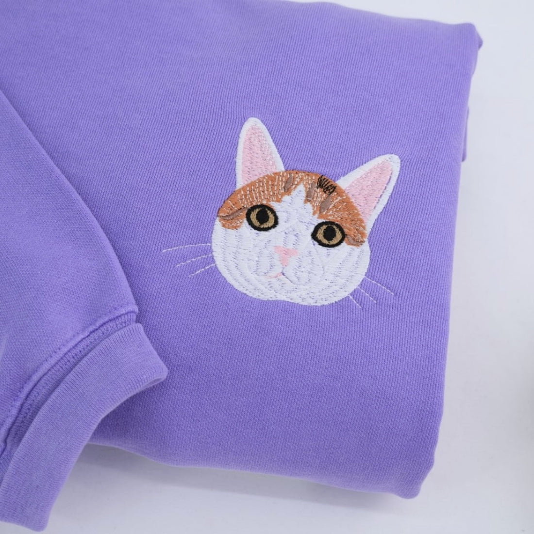 Cat Face Custom Embroidered Hoodie - Personalized Cat Lover Gift for Cat MomDad 2