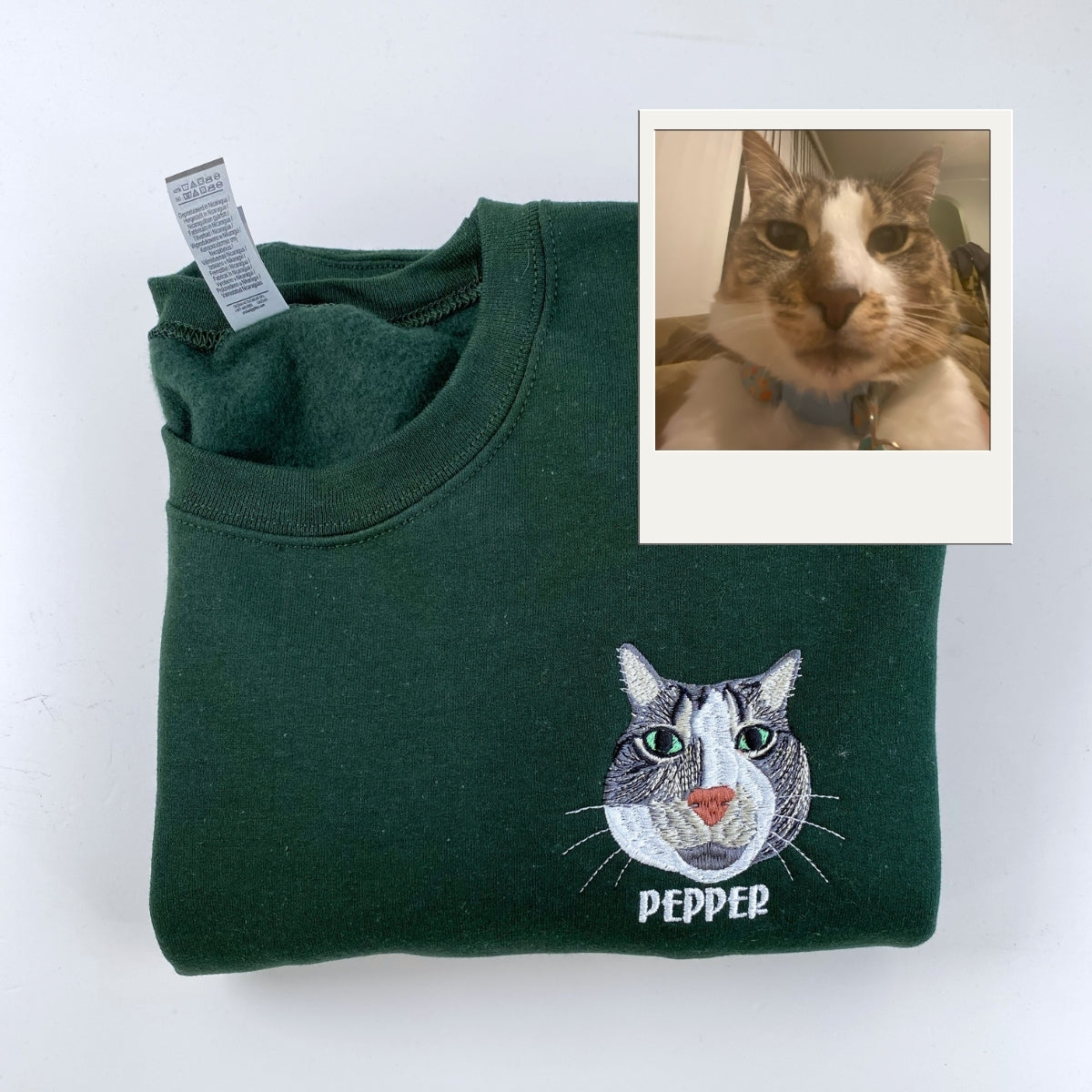 Photo Custom Embroidered Hoodie - Personalized Cat Parent Gift