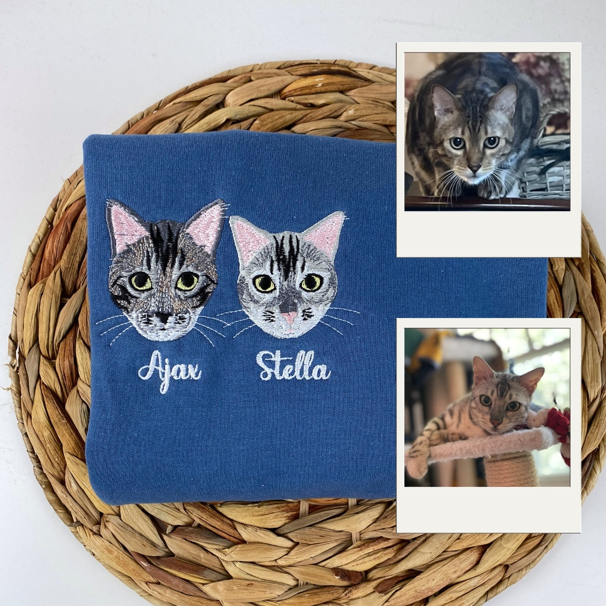 Photo Custom Embroidered Hoodie - Personalized Cat Parent Gift