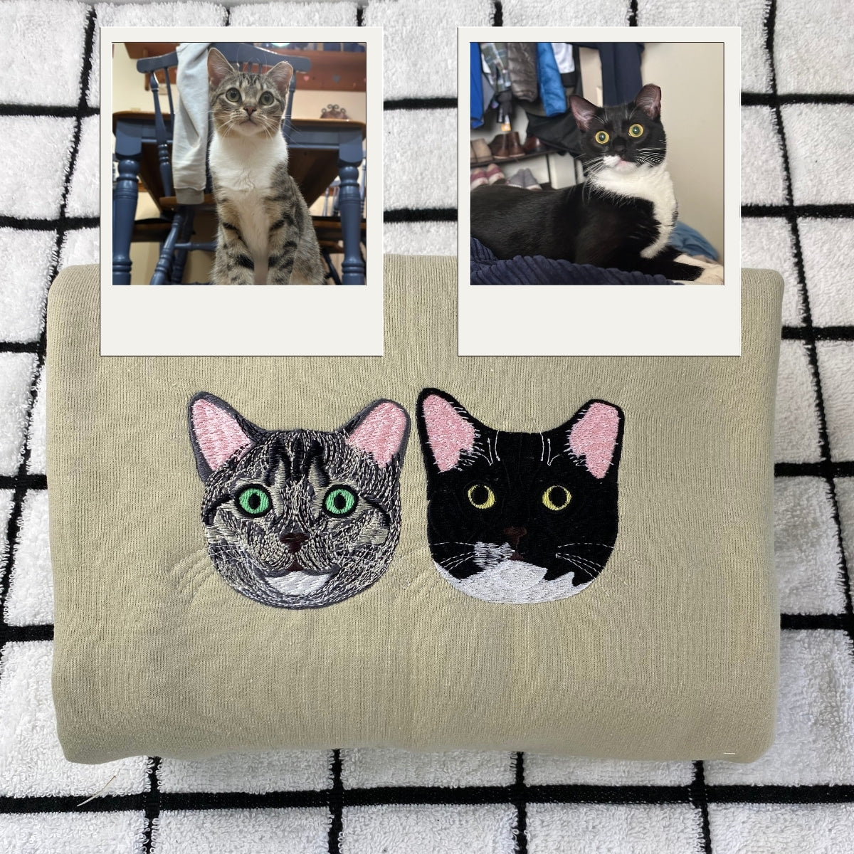 Photo Custom Embroidered Hoodie - Personalized Cat Parent Gift