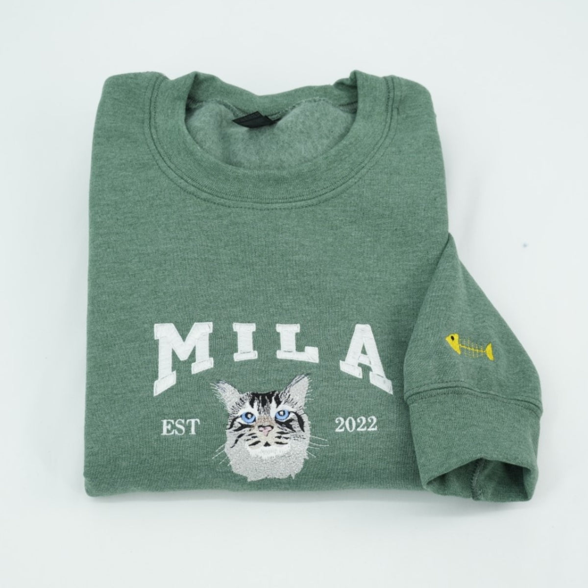 Multi Cat Face Custom Embroidered Hoodie - Personalized Cat Mom Gift