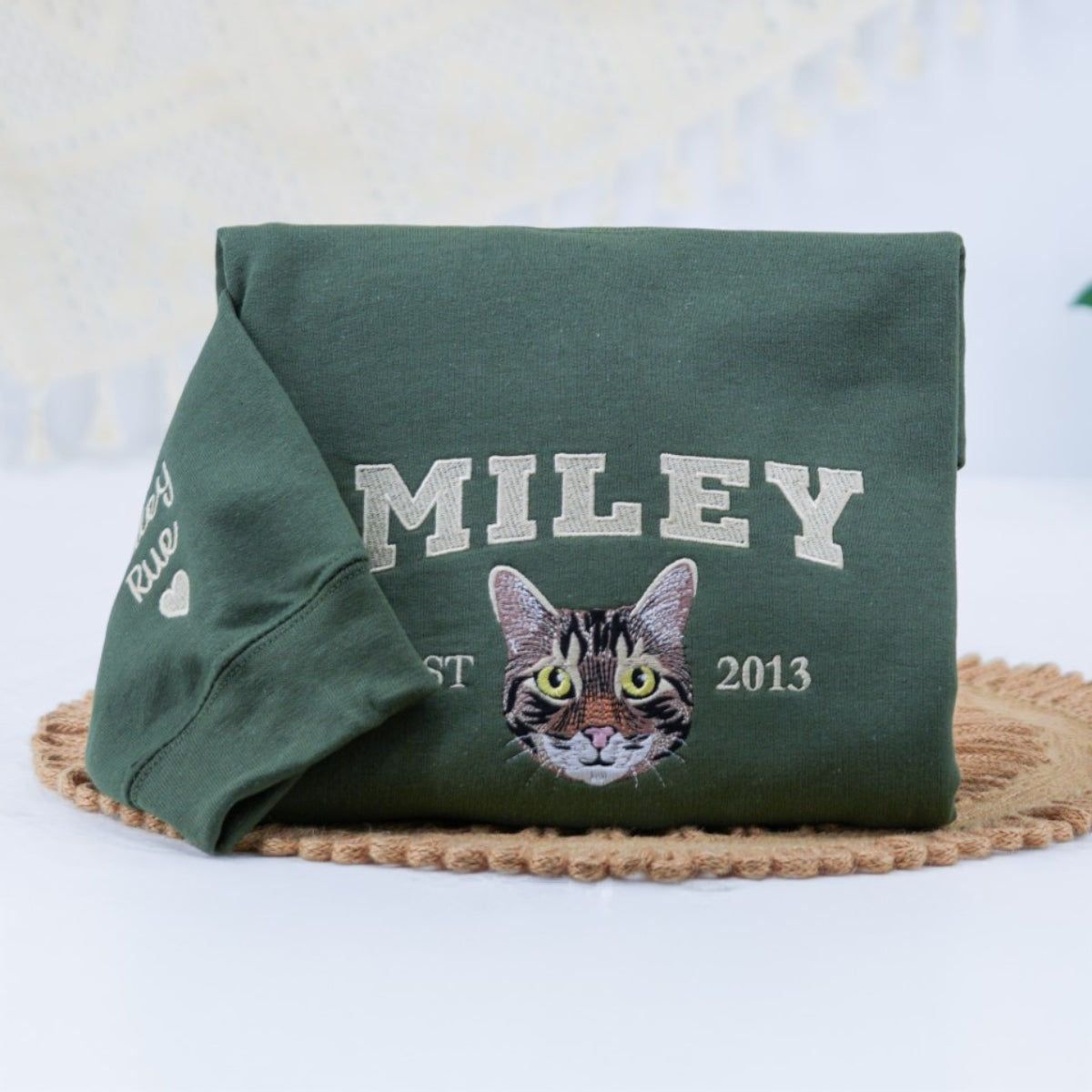 Multi Cat Face Custom Embroidered Hoodie - Personalized Cat Mom Gift