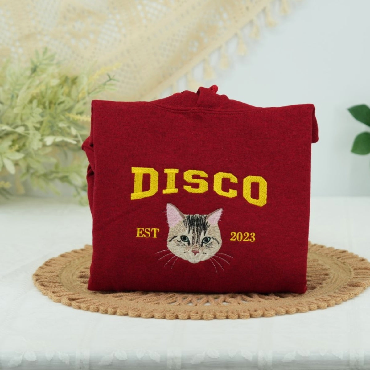 Multi Cat Face Custom Embroidered Hoodie - Personalized Cat Mom Gift