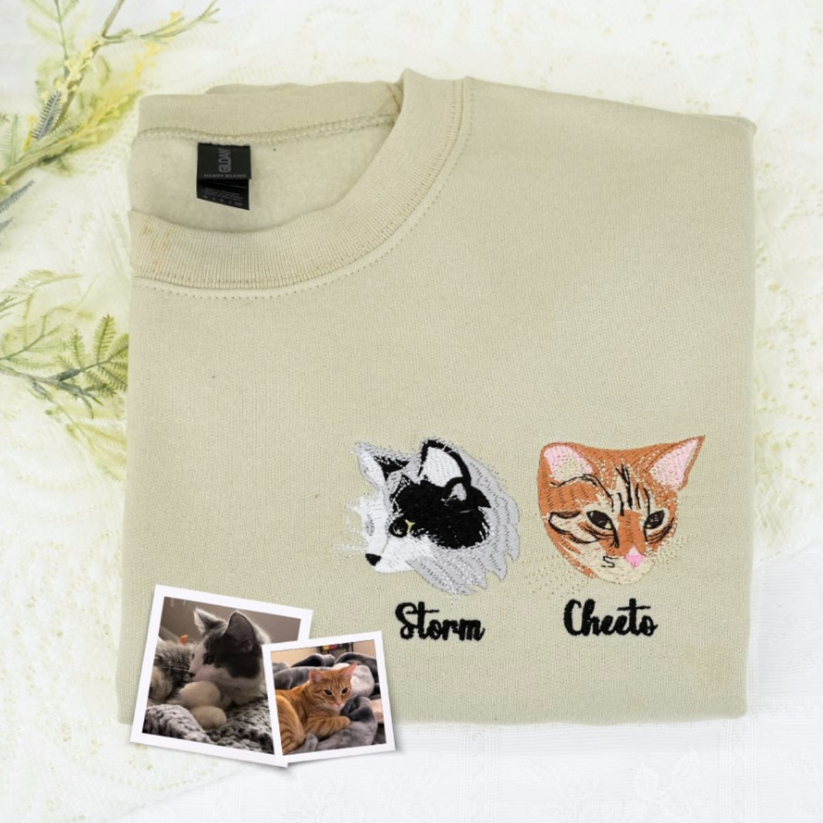 Cat Names Custom Embroidered Sweatshirt - Personalized Cat Mom Crewneck