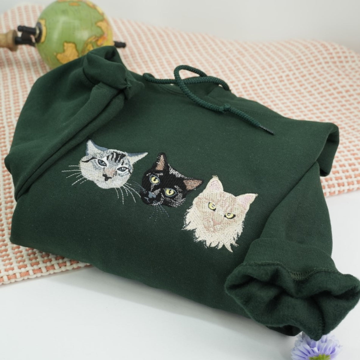 Cat Names Custom Embroidered Sweatshirt - Personalized Cat Mom Crewneck