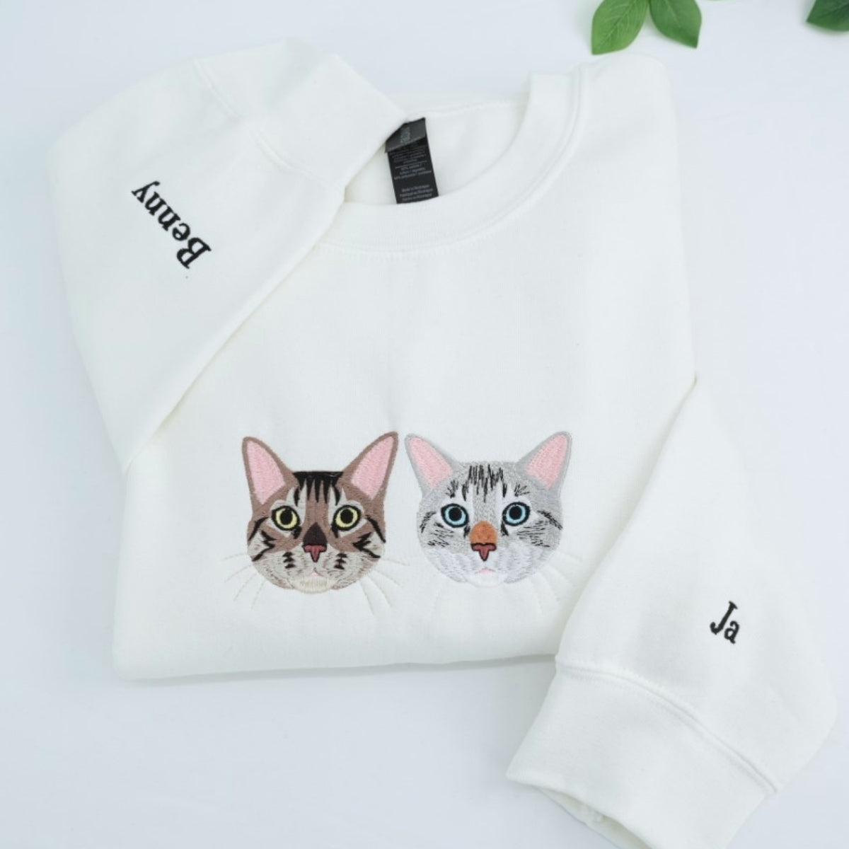 Cat Names Custom Embroidered Sweatshirt - Personalized Cat Mom Crewneck