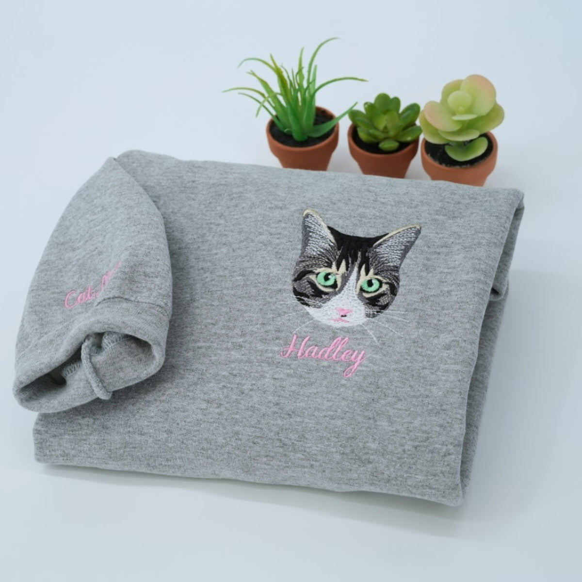 Cat Names Custom Embroidered Sweatshirt - Personalized Cat Mom Crewneck