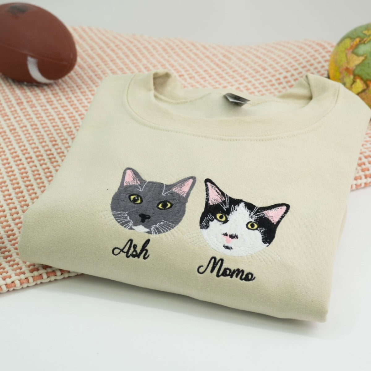 Cat Names Custom Embroidered Sweatshirt - Personalized Cat Mom Crewneck