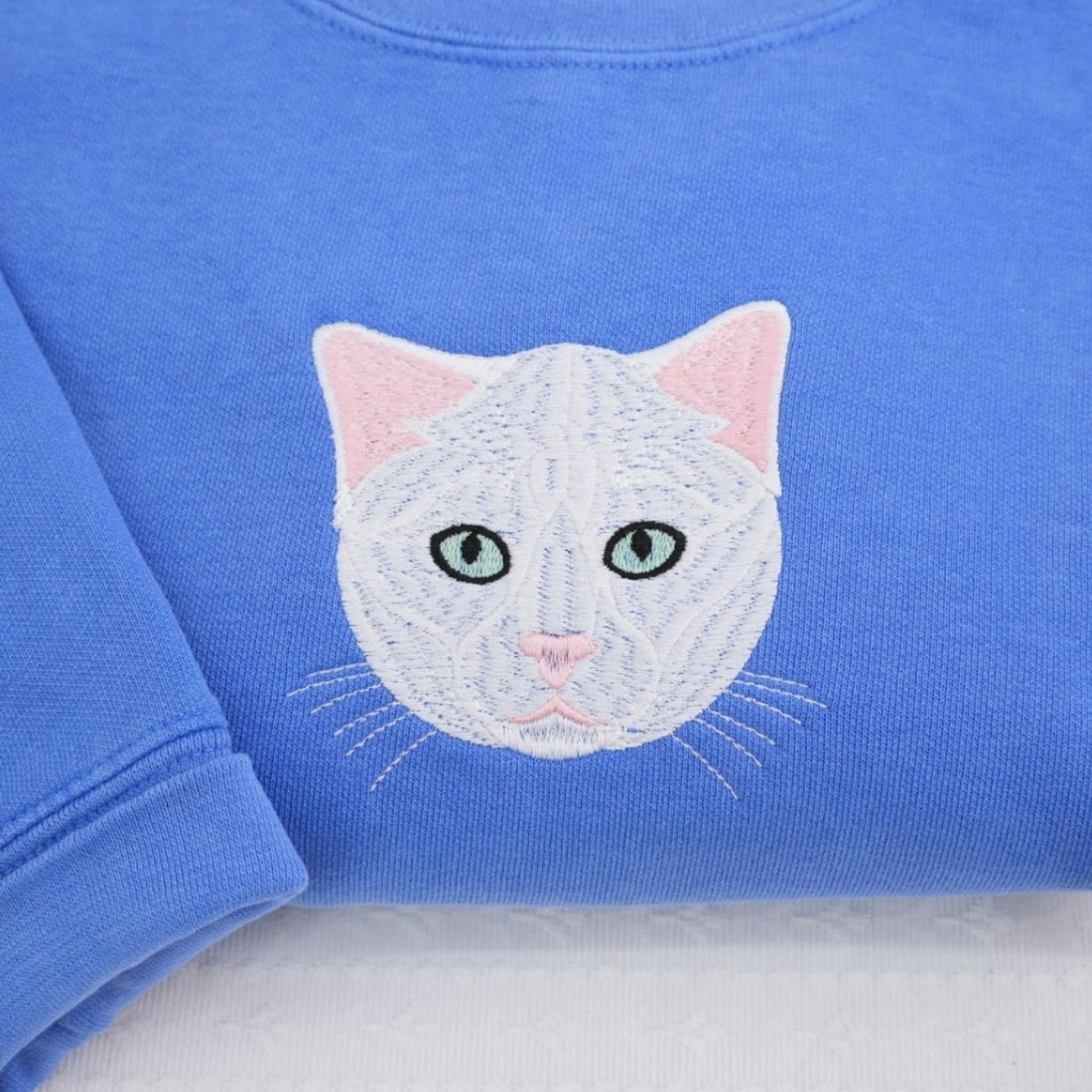 Cat Lover Custom Hoodies - Personalized Cat Face Embroidered Sweatshirts - Custom Pet Name Gift for Cat Mom Dad