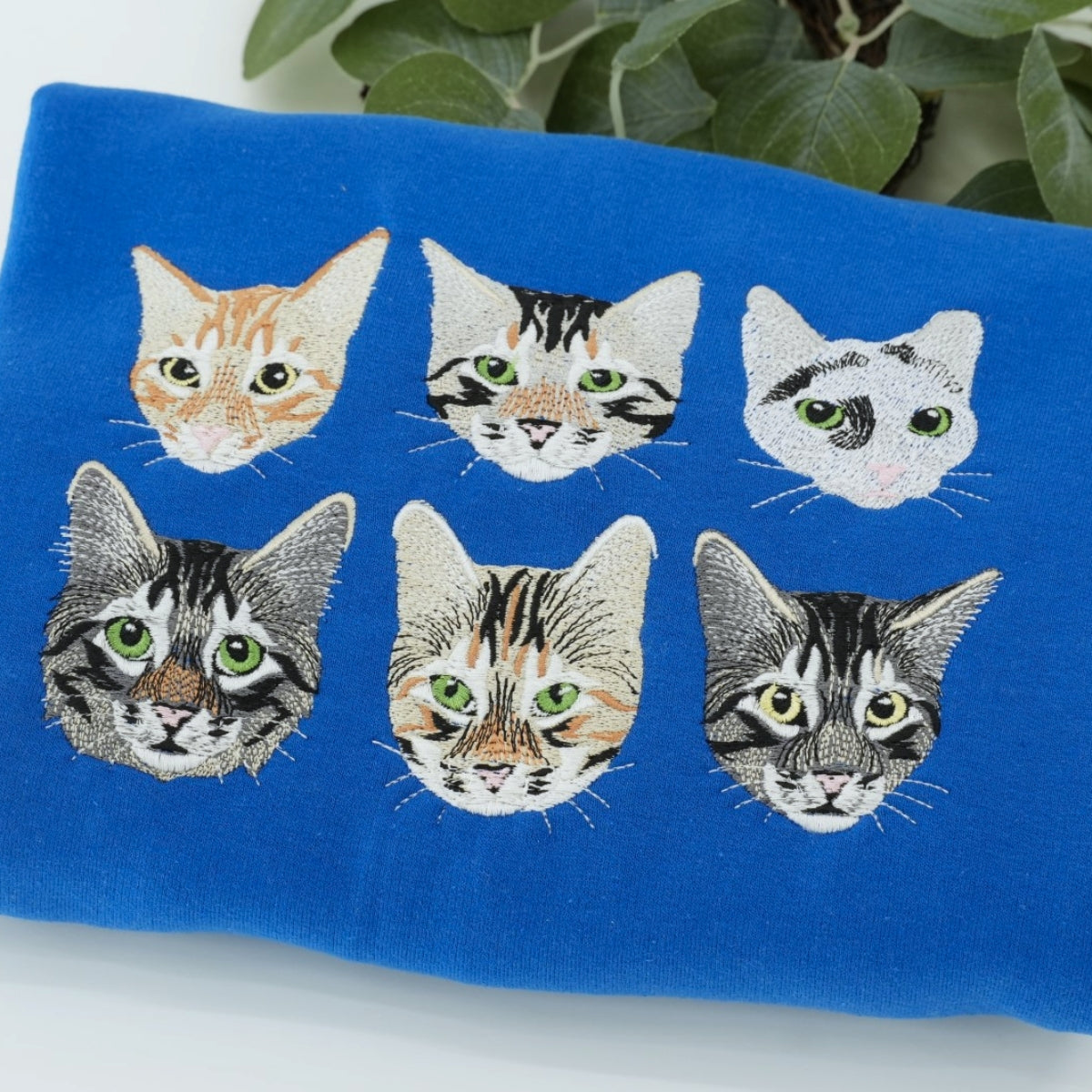 Multi Cat Face Custom Embroidered Hoodie - Personalized Cat Family Gift