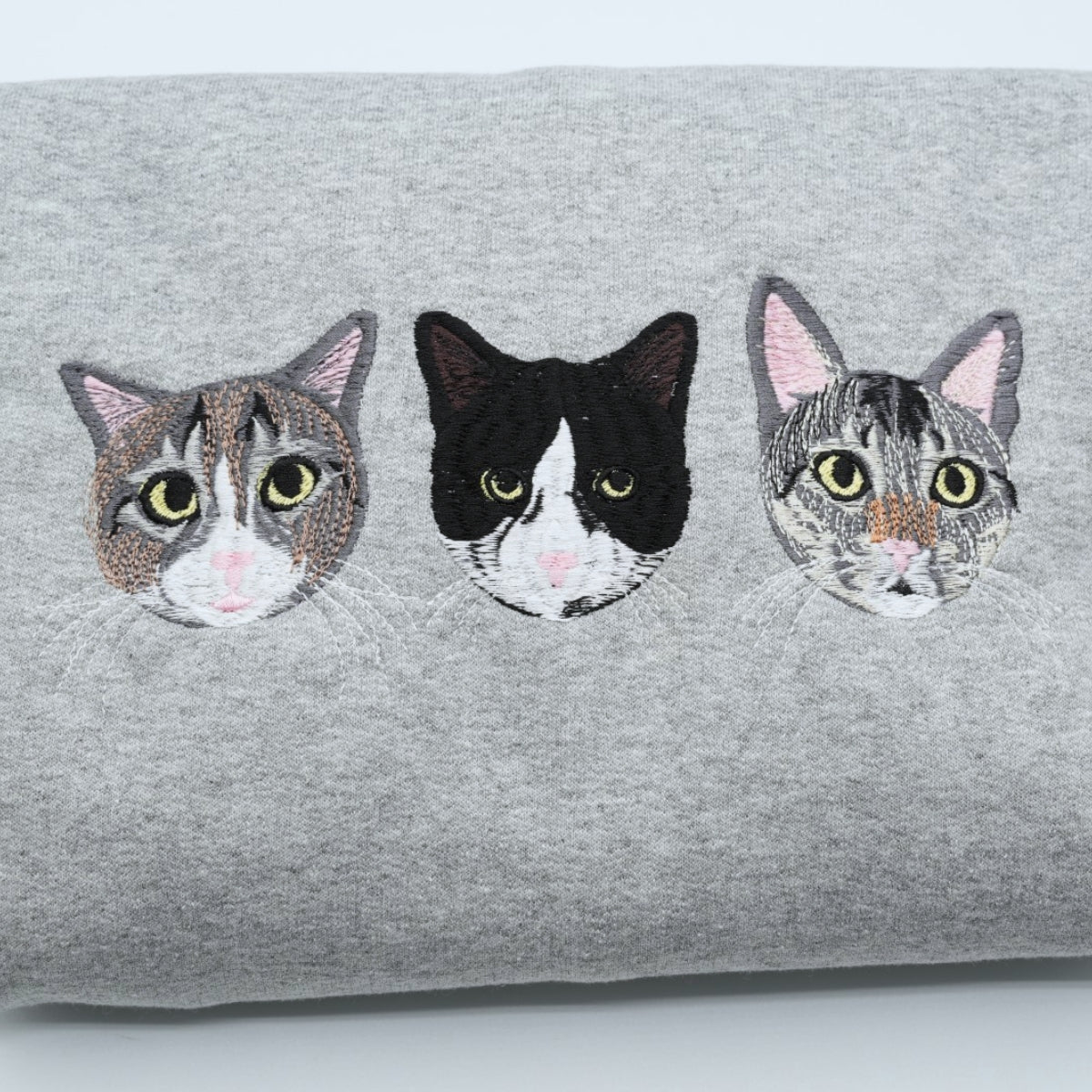 Multi Cat Face Custom Embroidered Hoodie - Personalized Cat Family Gift