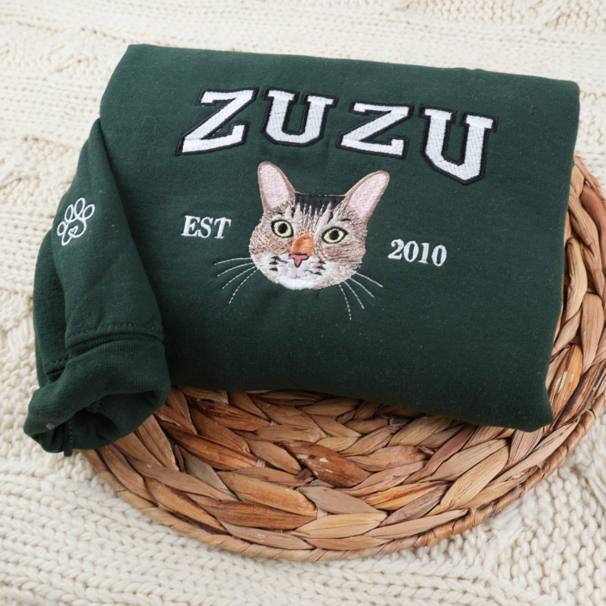 Cat Papa Custom Hoodies - Cat Dad Embroidered Sweatshirts - Perfect Father's Day Cat Lover Gift