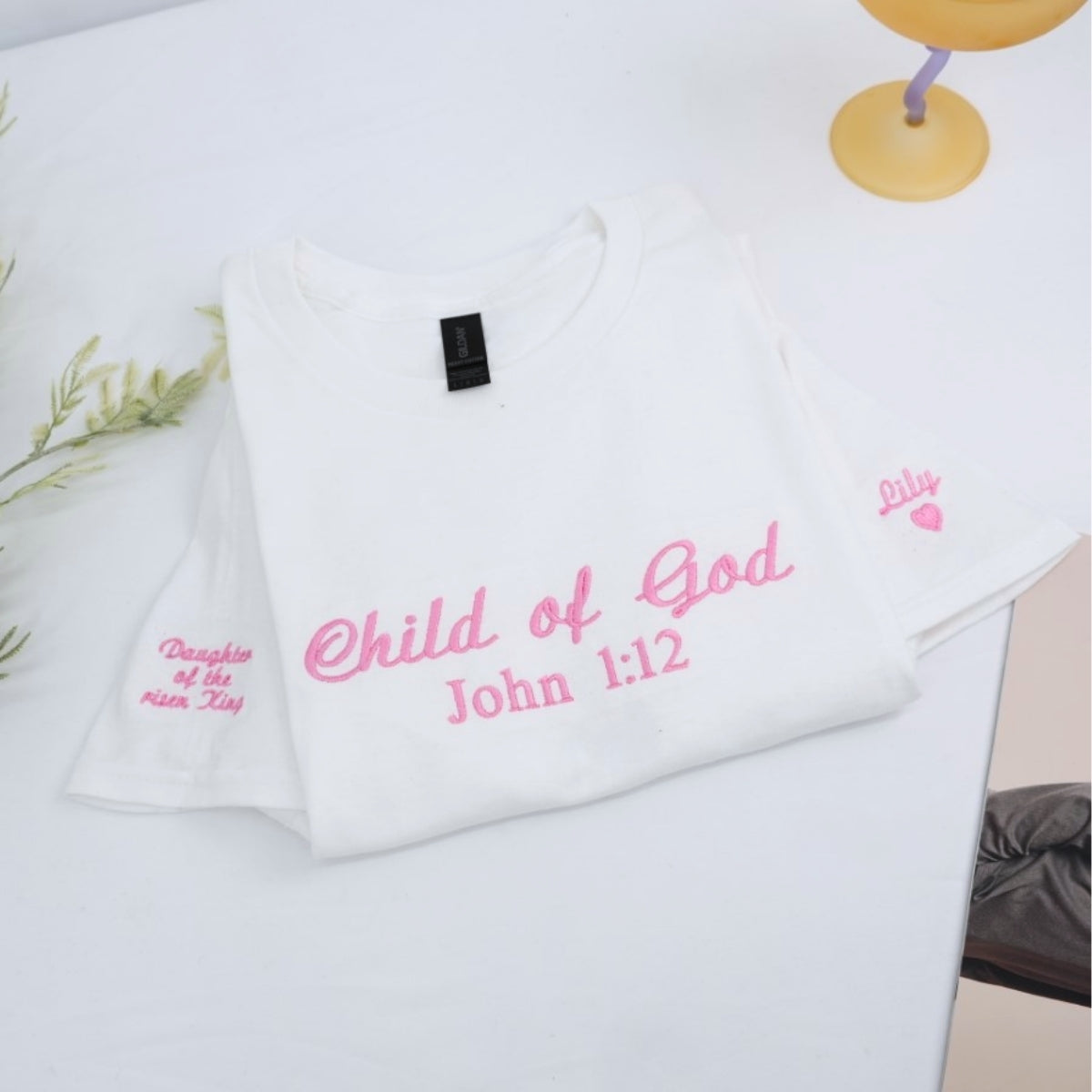 Child of God Custom Embroidered T-Shirt - Inspirational Faith Based Gift