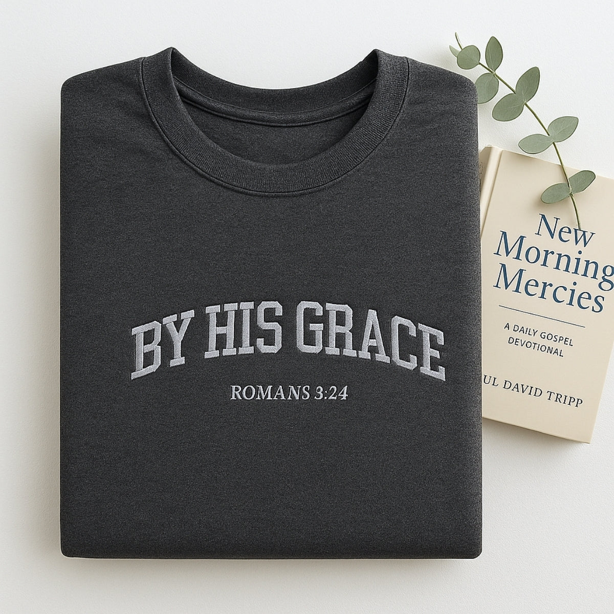 By His Grace Custom Embroidered Sweatshirt - Christian Faith Hoodie Gift