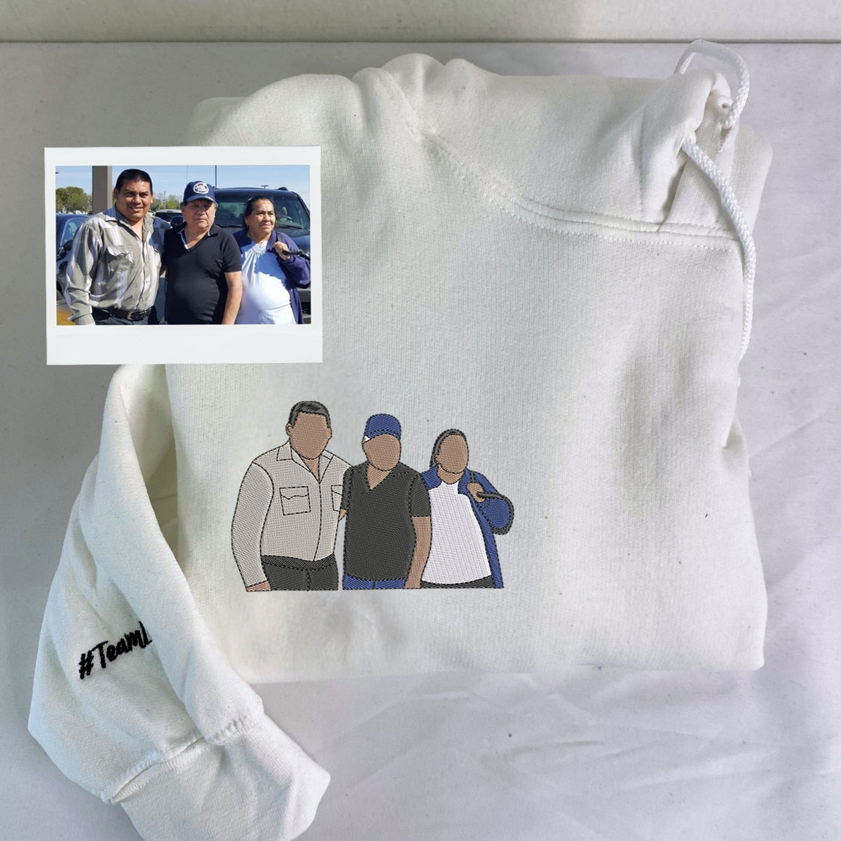 Christmas Family Photo Custom Embroidered Hoodie - Personalized Grandpa Gift