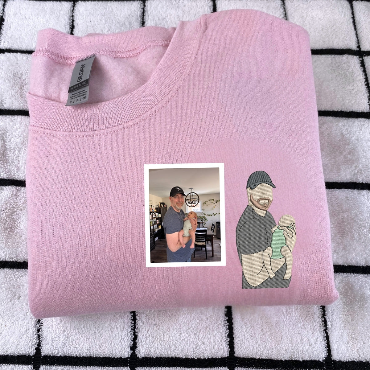 Christmas Family Photo Custom Embroidered Hoodie - Personalized Grandpa Gift