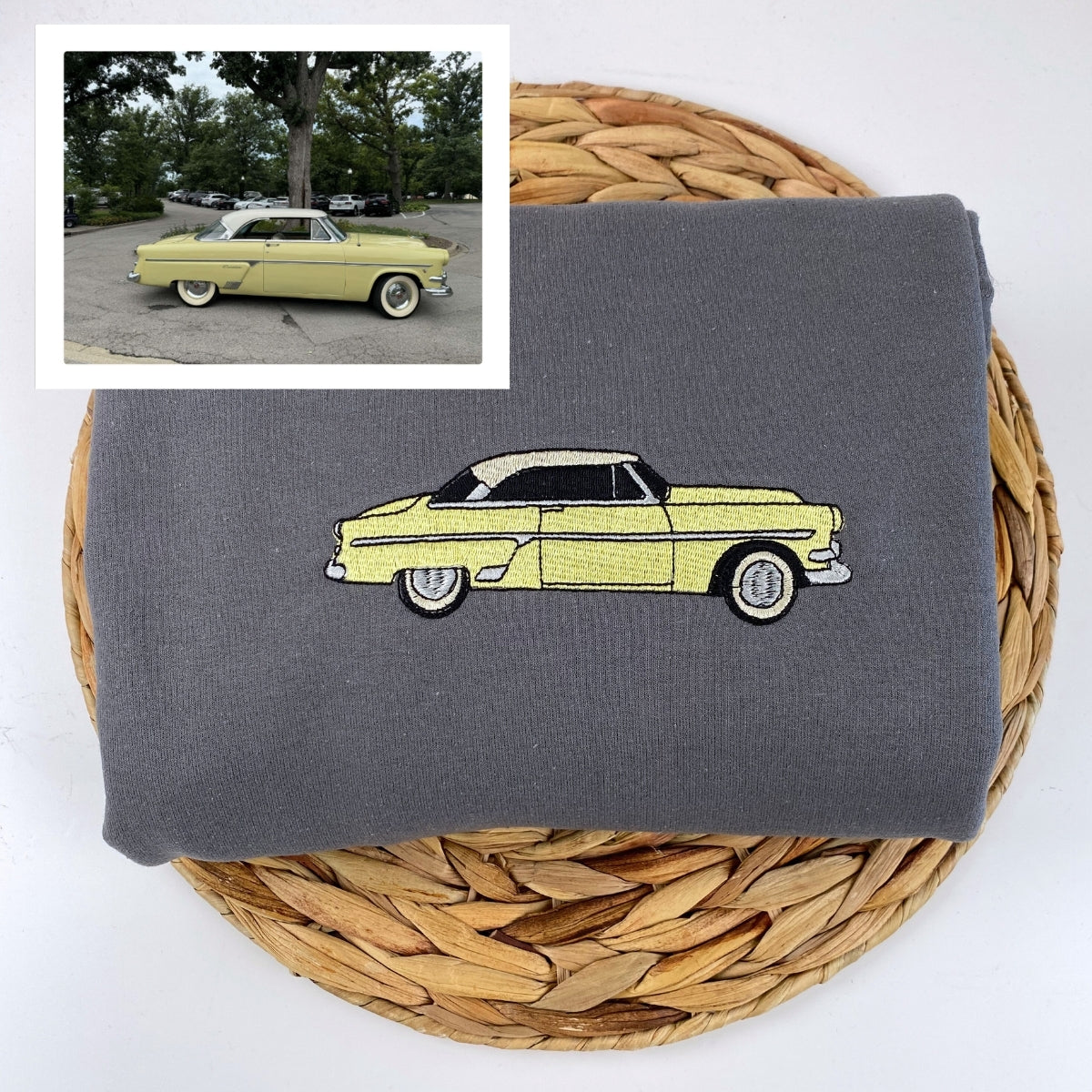Classic Car Enthusiast Custom Embroidered Hoodie - Personalized Vintage Auto Gift