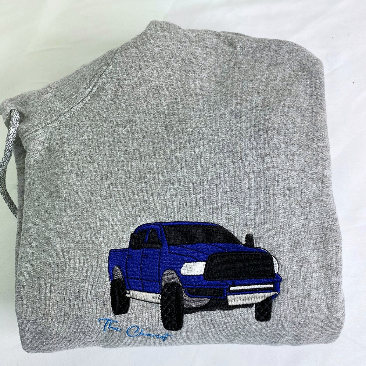 Classic Car Portrait Custom Embroidered Hoodie - Personalized Automotive Gift