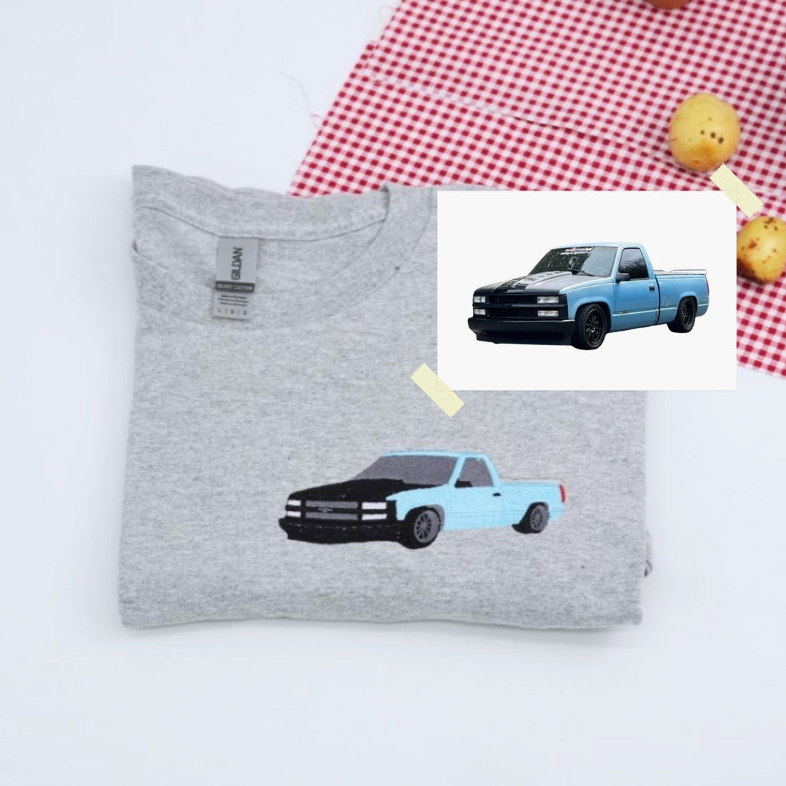 Classic Car Custom Embroidered T-Shirt - Personalized Muscle Car Enthusiast Gift