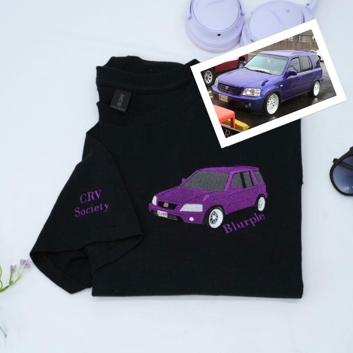 Classic Car Custom Embroidered T-Shirt - Personalized Muscle Car Enthusiast Gift