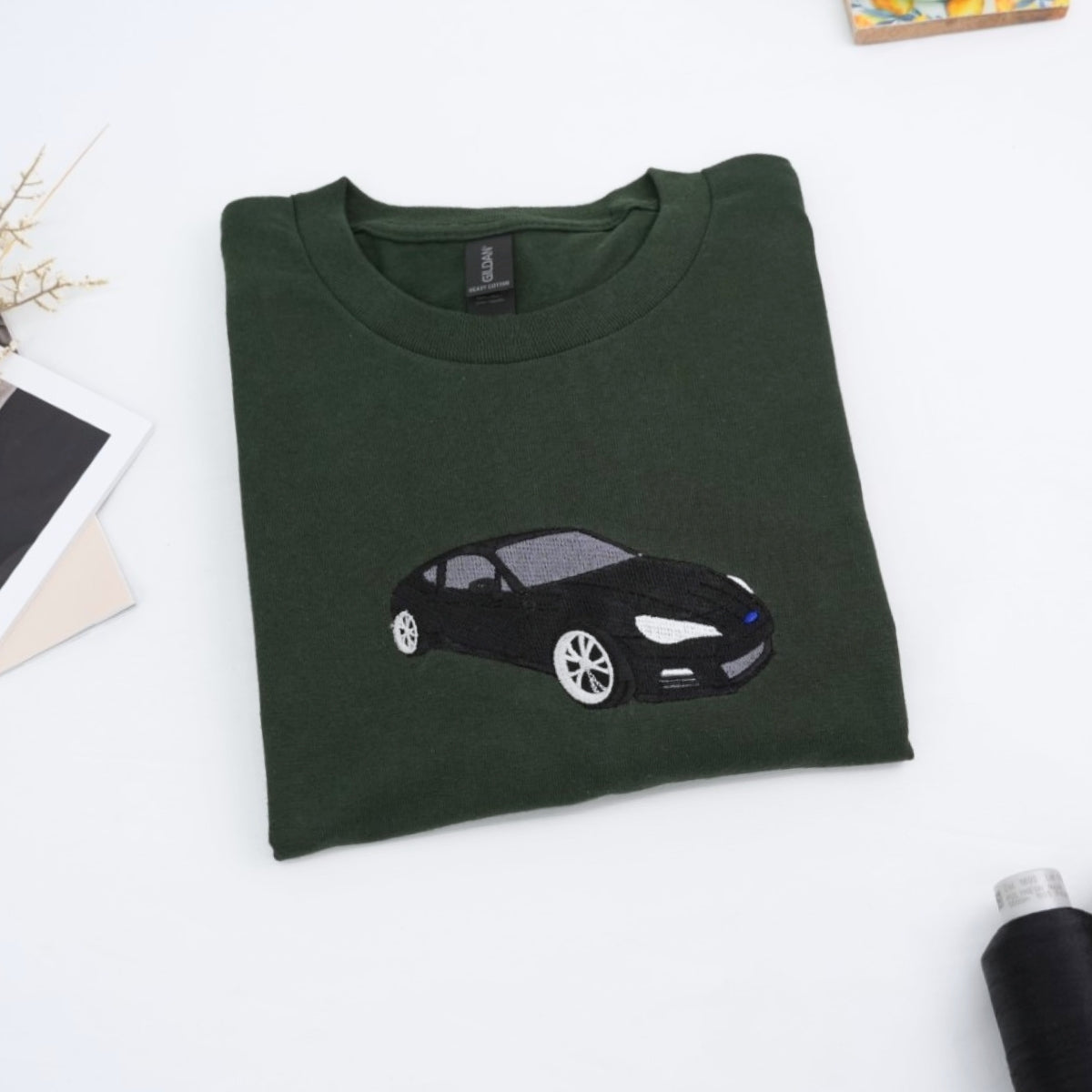 Classic Muscle Car Custom Embroidered T-Shirt - Personalized Vintage Auto Gift