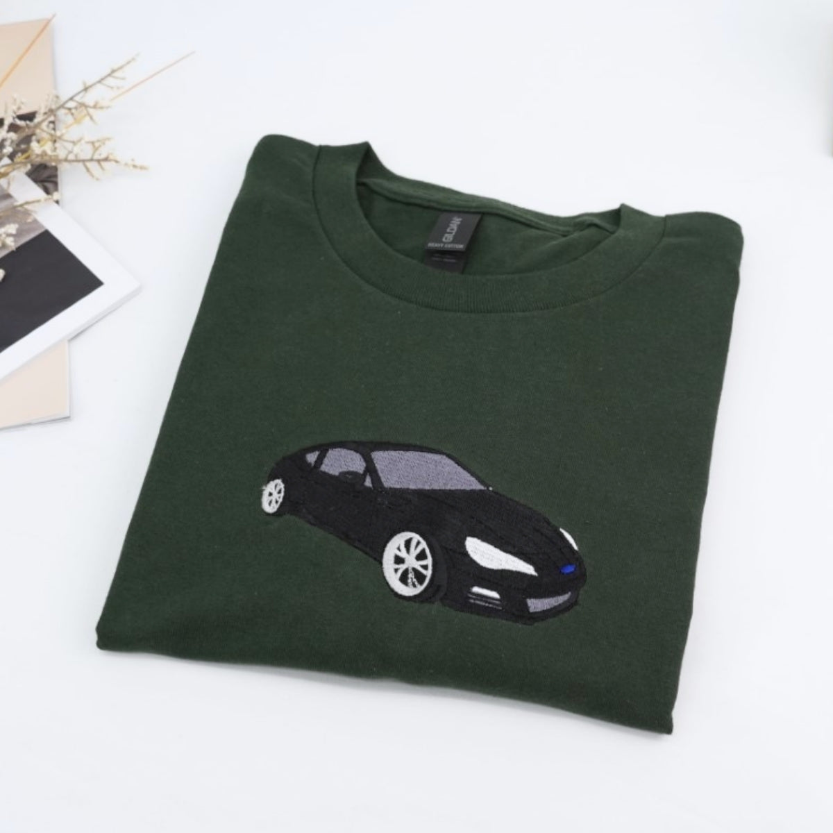 Classic Muscle Car Custom Embroidered T-Shirt - Personalized Vintage Auto Gift
