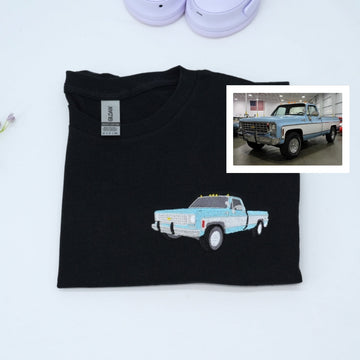 Classic Truck Custom Embroidered T-Shirt - Personalized Car Enthusiast Gift