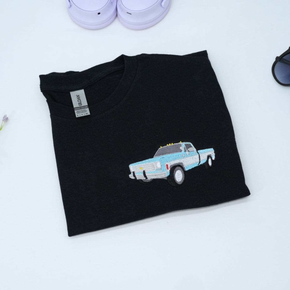 Classic Truck Custom Embroidered T-Shirt - Personalized Car Enthusiast Gift