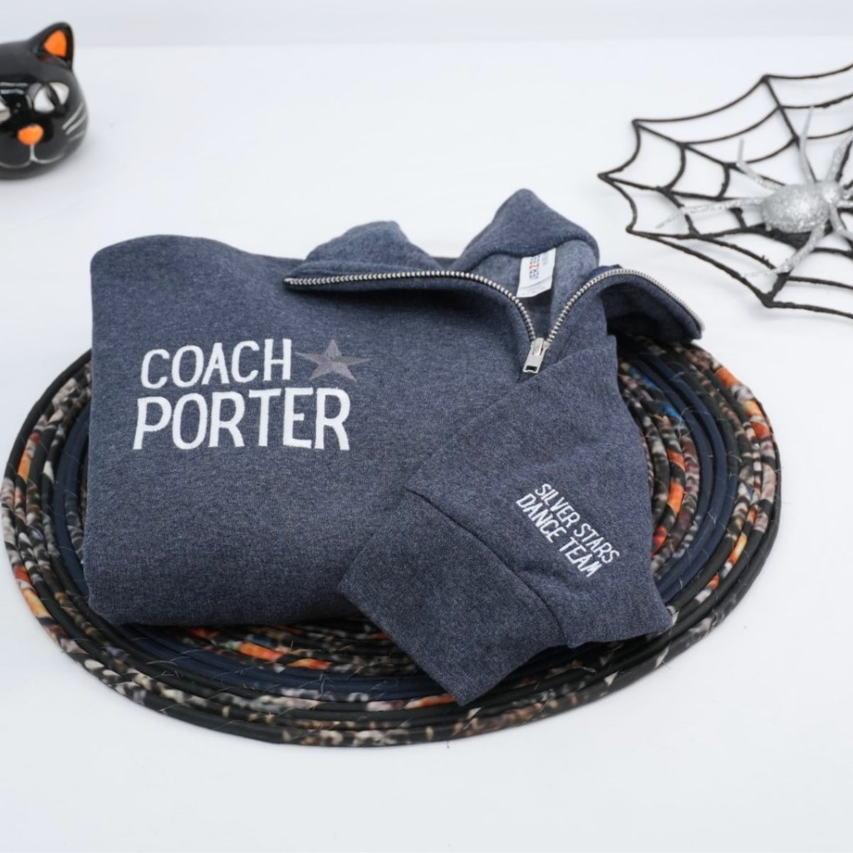 Coach Custom Embroidered Quarter Zip Hoodie - Personalized Team Coaching Gift