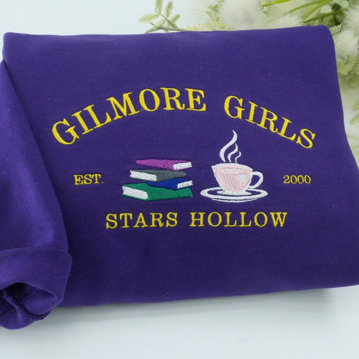 Coffee Books Custom Embroidered Sweatshirt - Personalized Literary Lover Gift