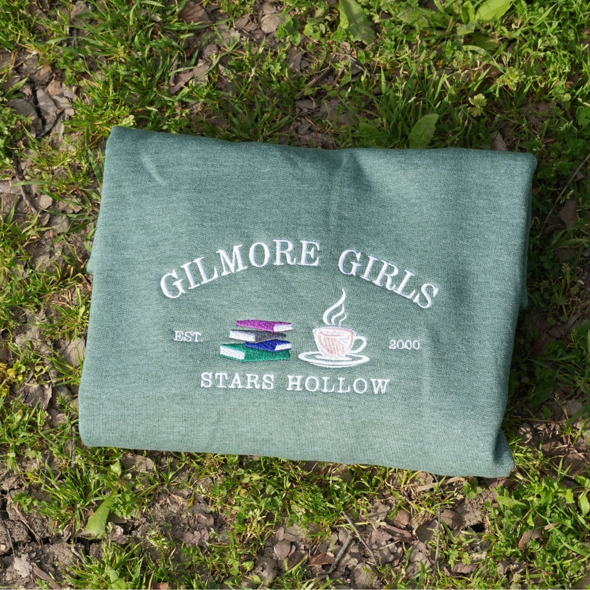 Coffee Books Custom Embroidered Sweatshirt - Personalized Literary Lover Gift
