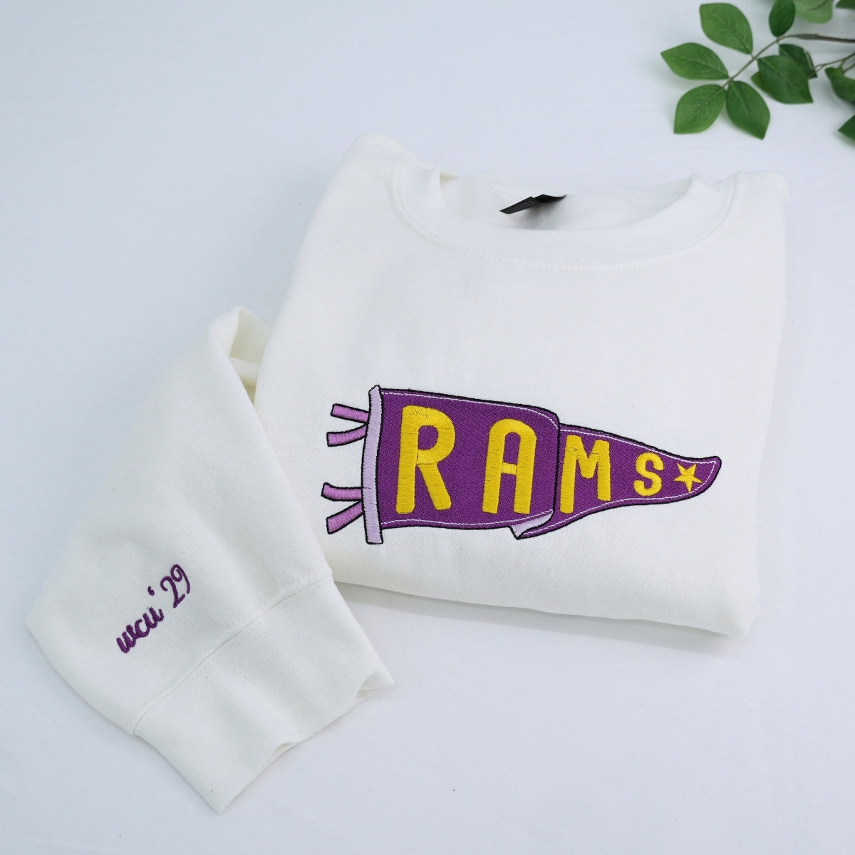 College Spirit Custom Embroidered Sweatshirt - Personalized Alumni Graduation Gift