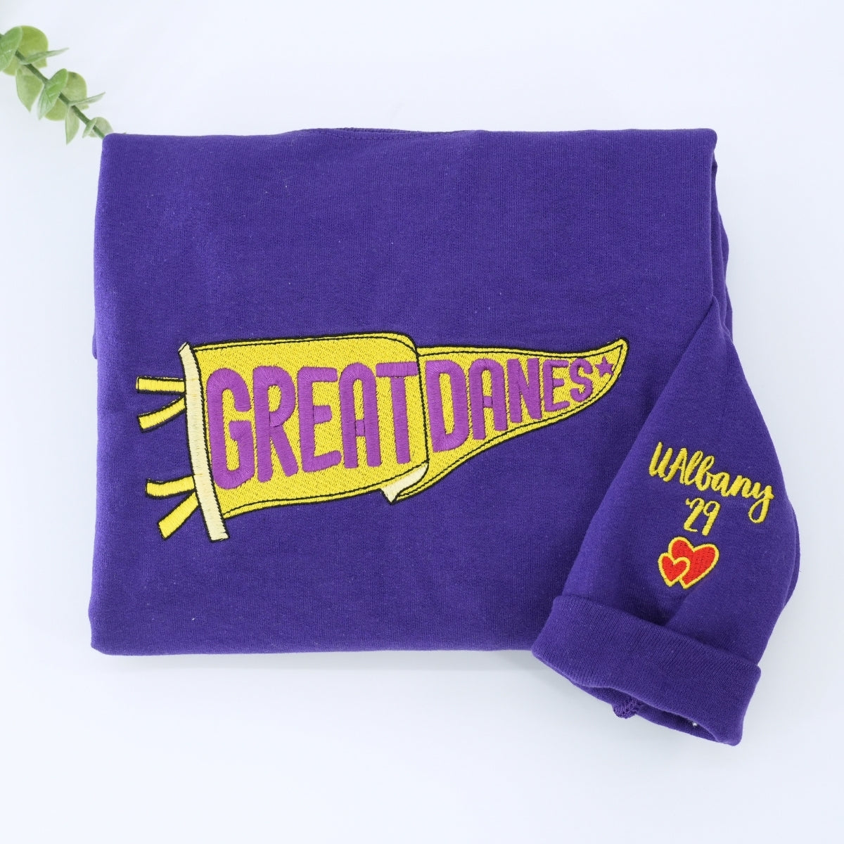 College Spirit Custom Embroidered Sweatshirt - Personalized Alumni Graduation Gift