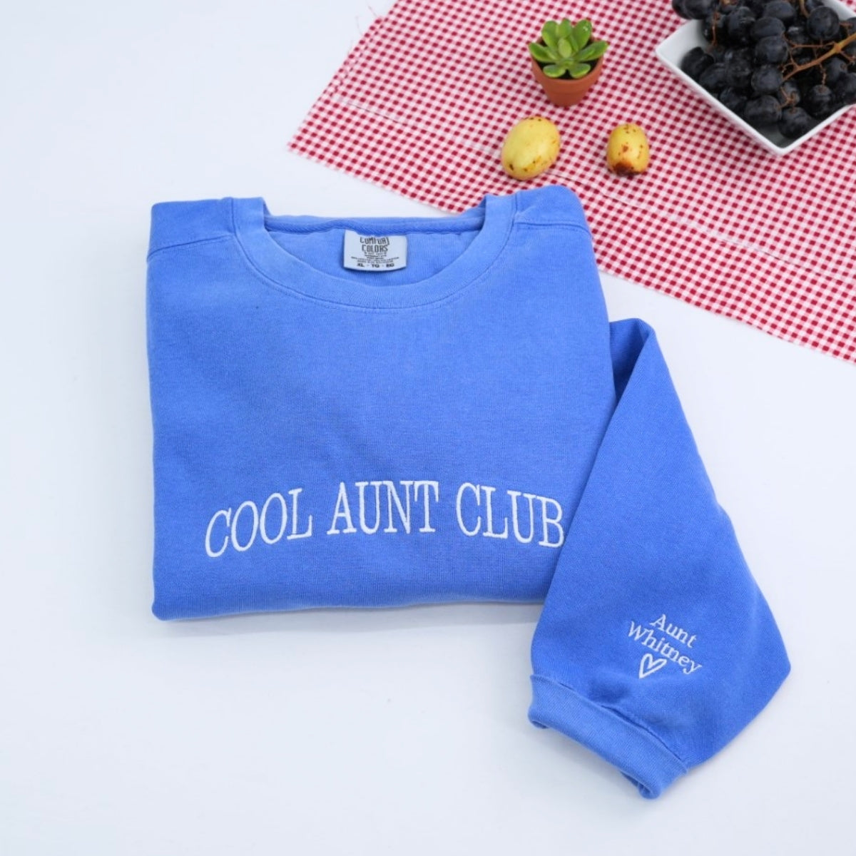 Cool Aunt Club Custom Embroidered Sweatshirt - Personalized Trendy Auntie Gift