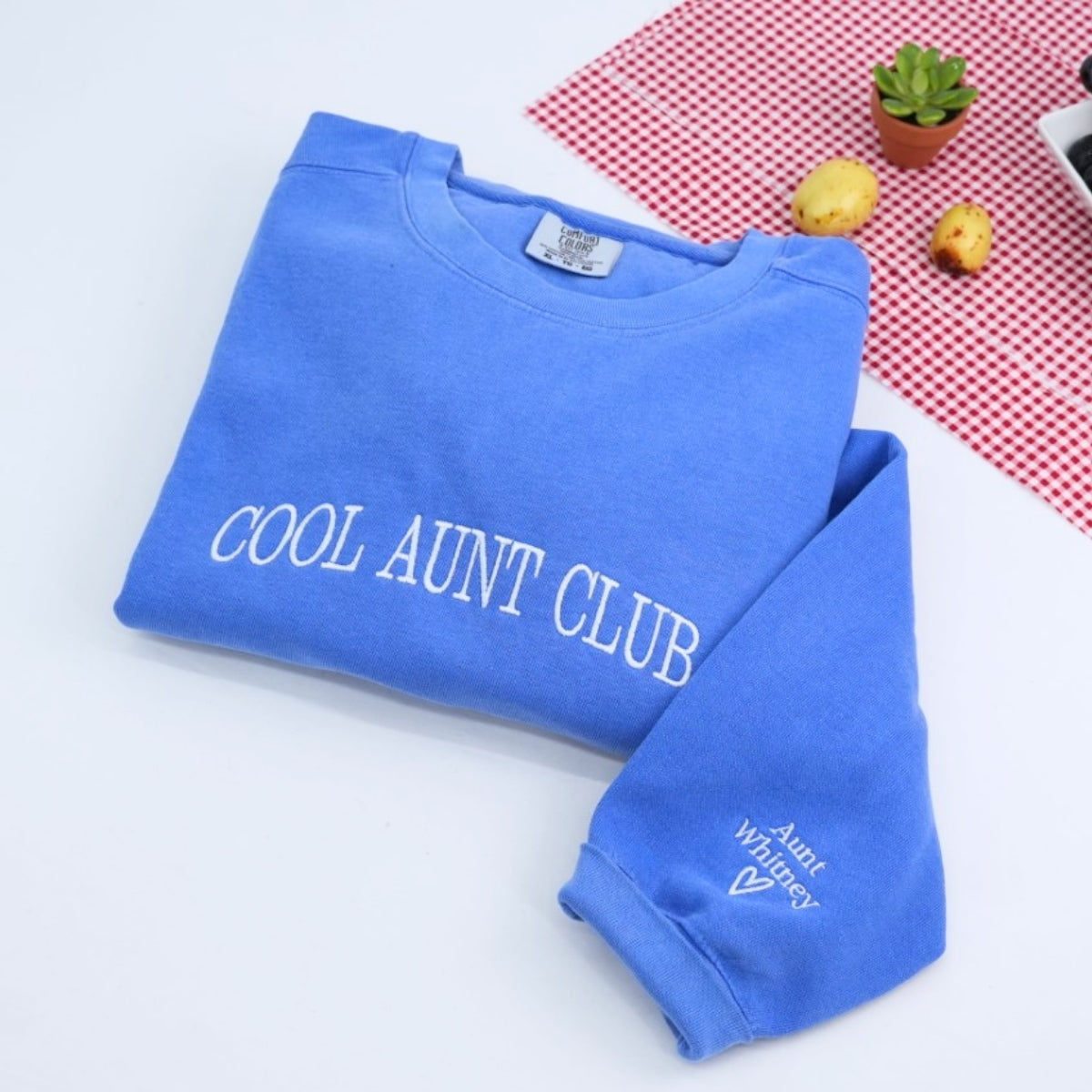 Cool Aunt Club Custom Embroidered Sweatshirt - Personalized Trendy Auntie Gift
