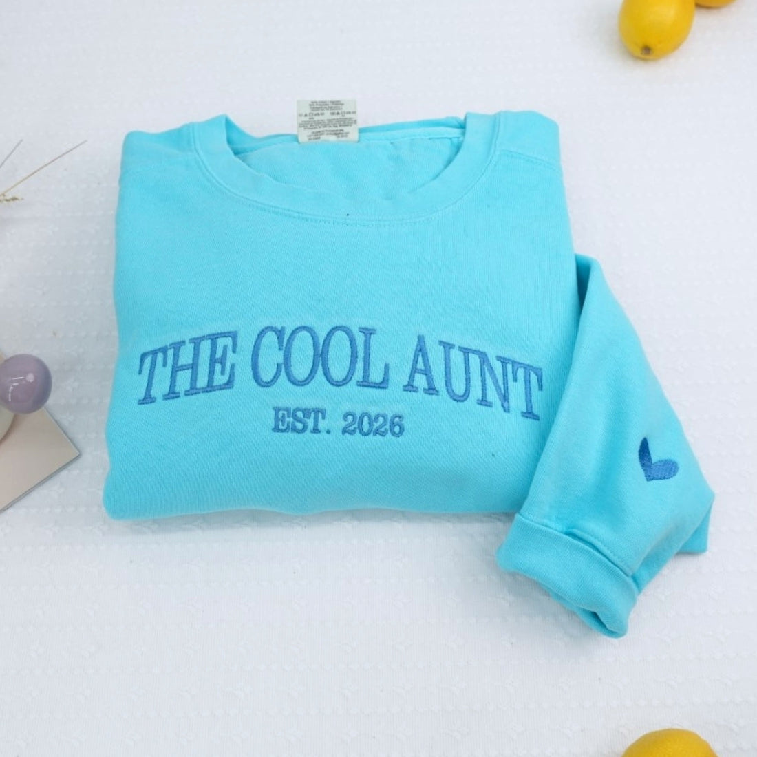 Cool Aunt Custom Embroidered Hoodie - Personalized Aunt Gift with EST Date