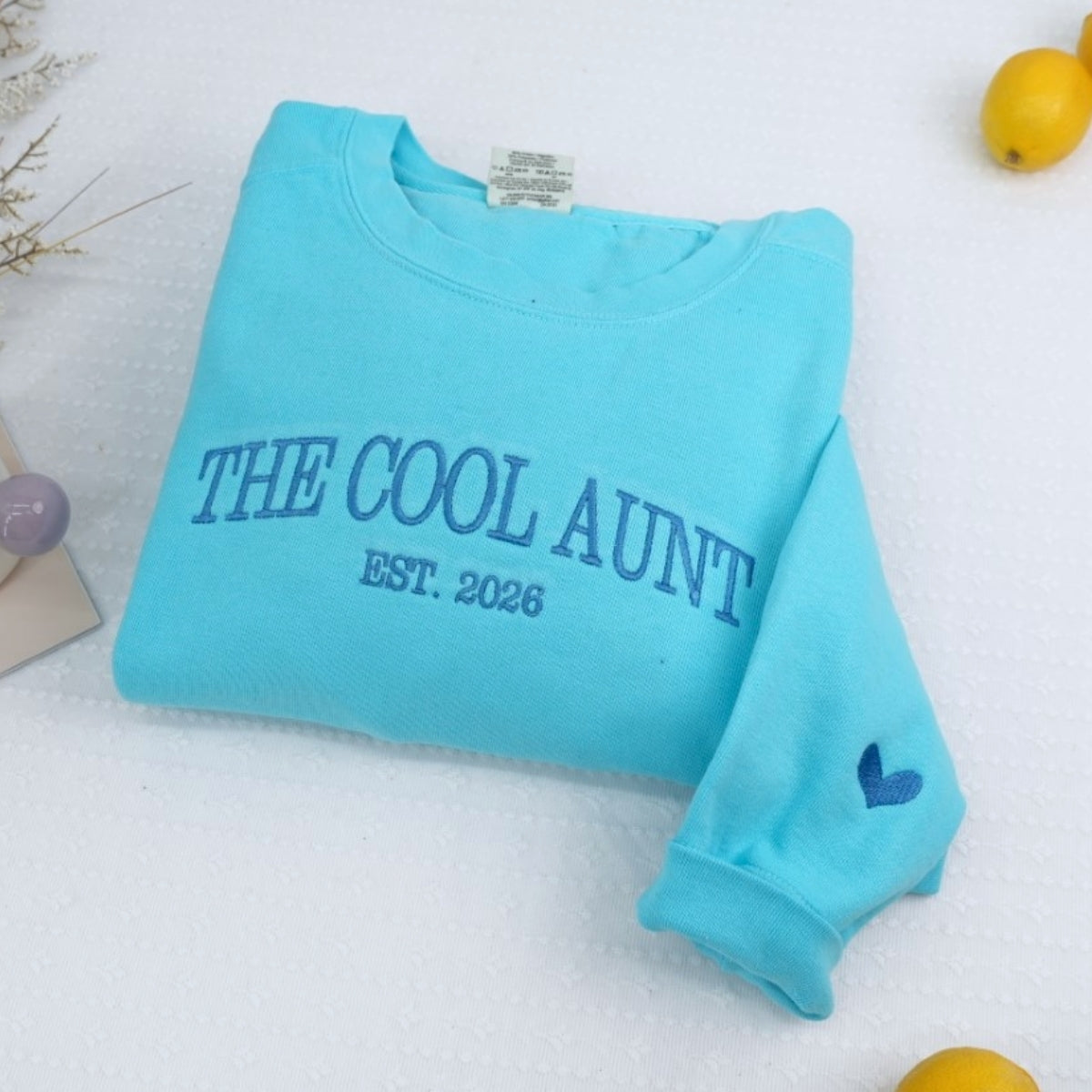 Cool Aunt Custom Embroidered Hoodie - Personalized Aunt Gift with EST Date