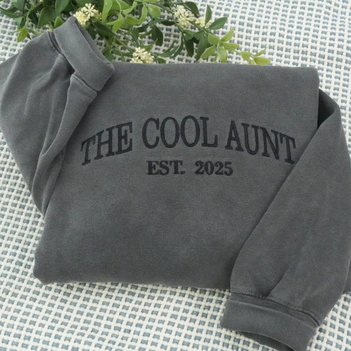 Cool Aunt Custom Embroidered Hoodie - Personalized Aunt Gift with EST Date
