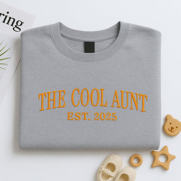 Cool Aunt Custom Embroidered Hoodie - Personalized Trendy Aunt Family Gift 2