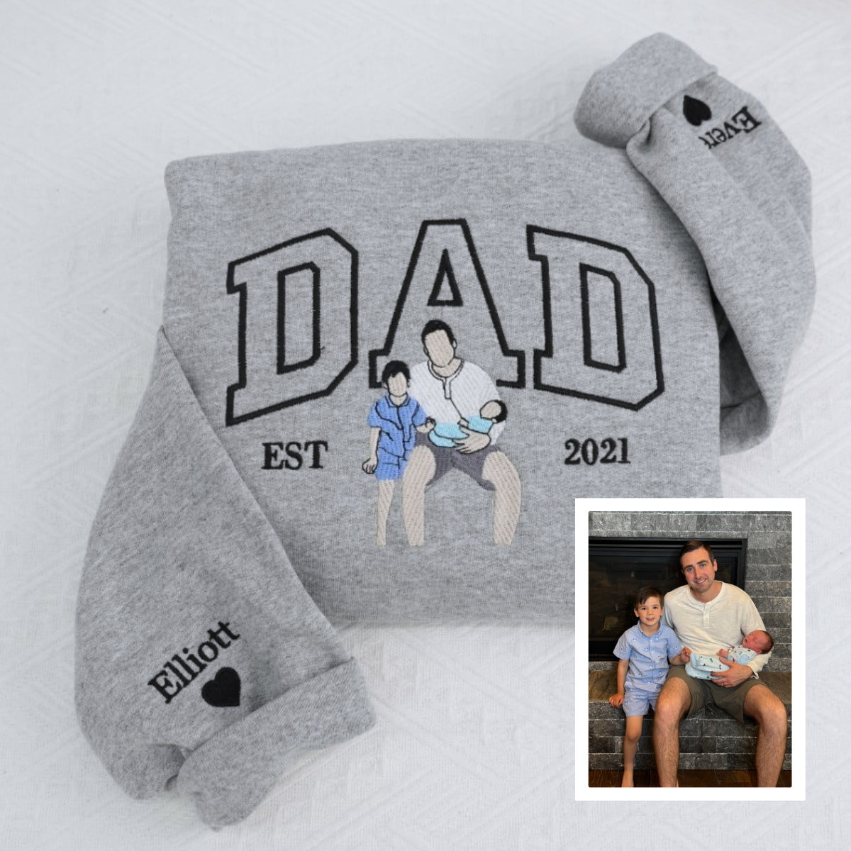Cool Dad Custom Embroidered Hoodie - Personalized New Father's Day Gift