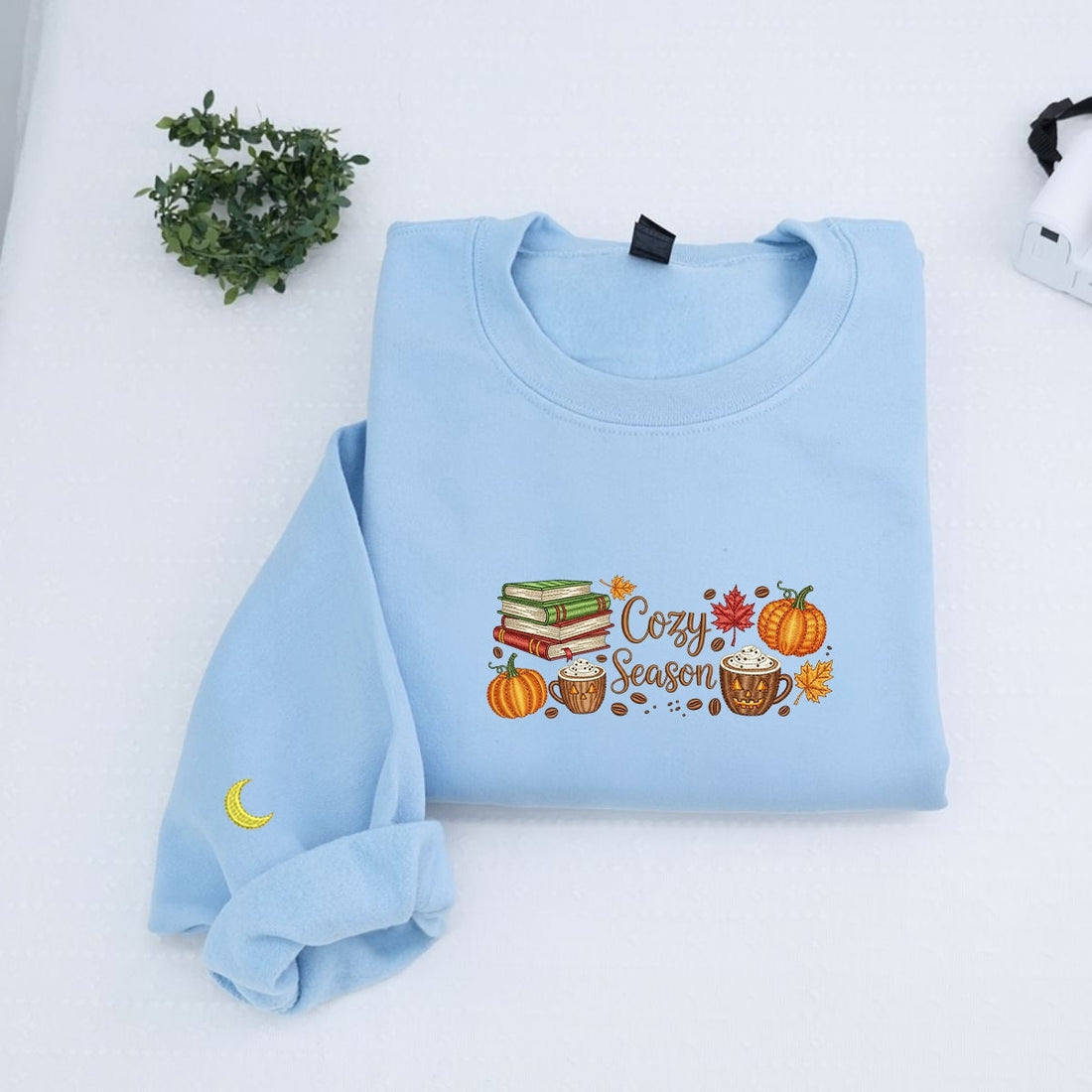 Book Lover Custom Embroidered Hoodie - Cozy Season Fall Reading Sweatshirt Gift