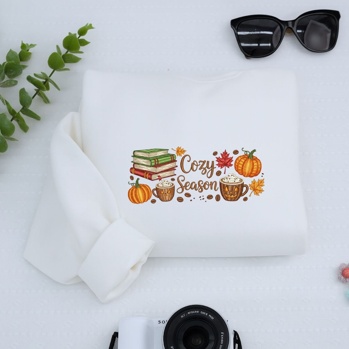 Cozy Season Book Lover Hoodies - Fall Reading Pumpkin Spice Embroidered Sweaters - Perfect Bookish Gift